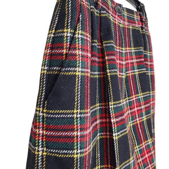 Vintage Norton McNaughton Tartan Plaid Pleat Wool Blend Knee Length Shorts Sz 26 - Picture 4 of 8